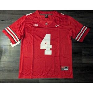 🚨Jeremiah Smith #4 Ohio State Buckeyes Stitched Red Football Jersey Men's Sizes